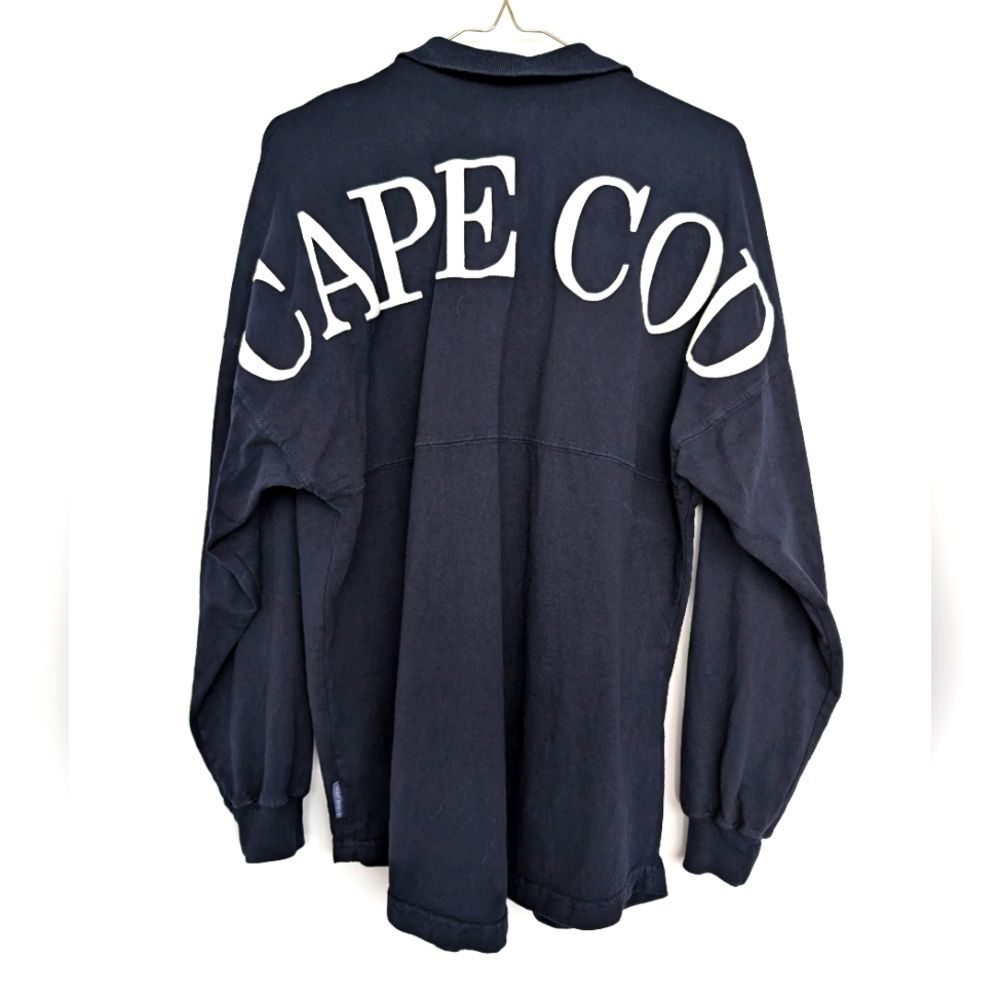 Vtg Spirit Jersey Cape Cod Collared Pullover Long Sleeve Shirt Unisex Navy Sx XS